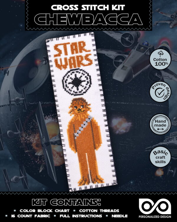Counted Cross Stitch Kit of Bookmark "Star Wars: Chewbacca"