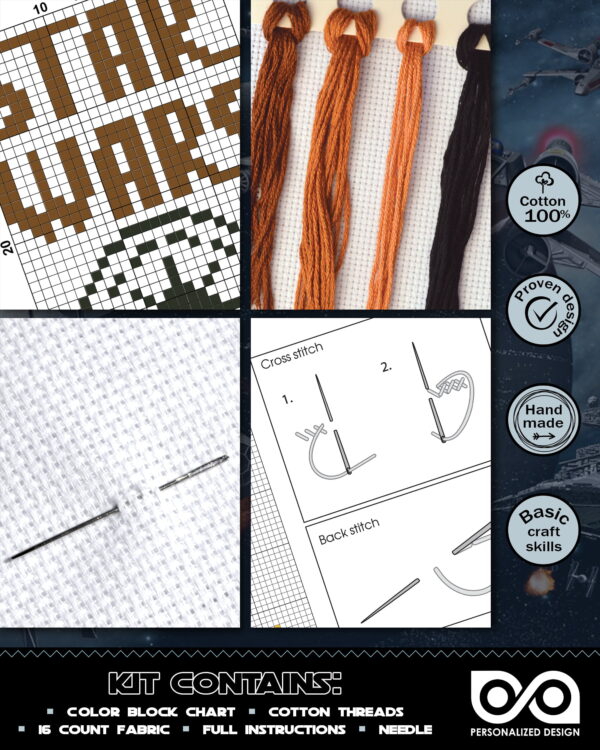Counted Cross Stitch Kit of Bookmark "Star Wars: Chewbacca"