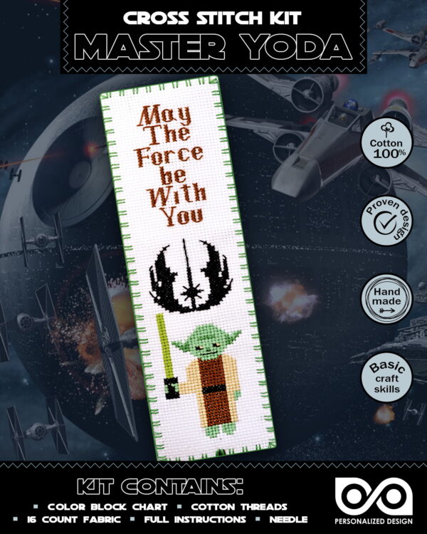 Counted Cross Stitch Kit of Bookmark "Star Wars: Master Yoda"