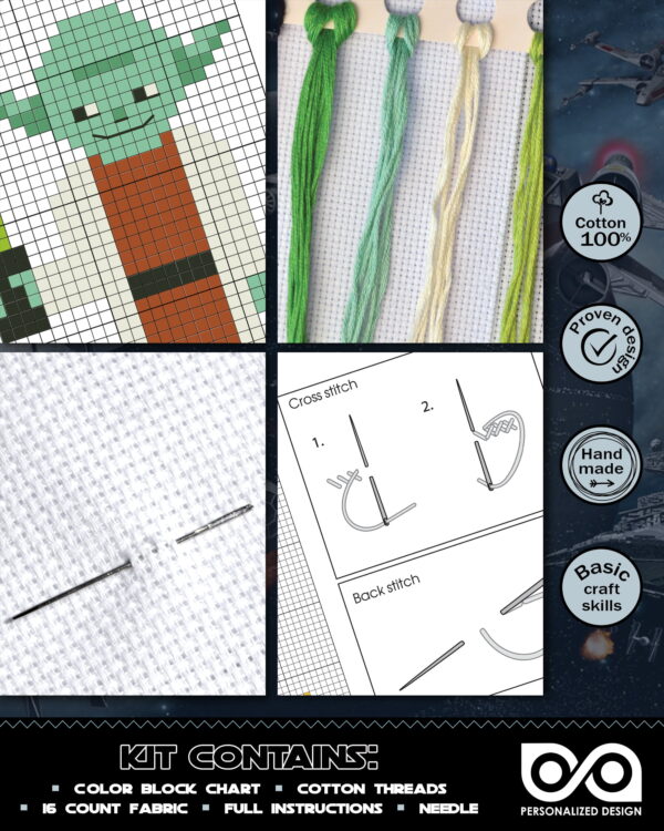 Counted Cross Stitch Kit of Bookmark "Star Wars: Master Yoda"