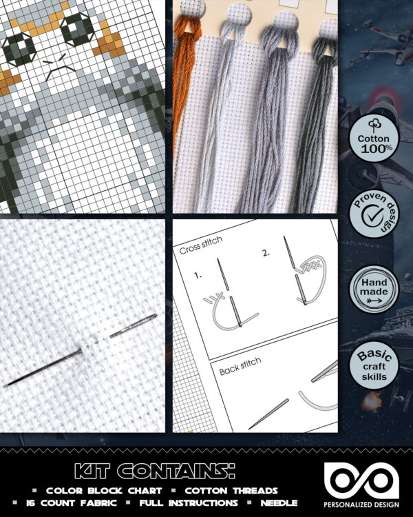 Counted Cross Stitch Kit of Bookmark "Star Wars: PORG"