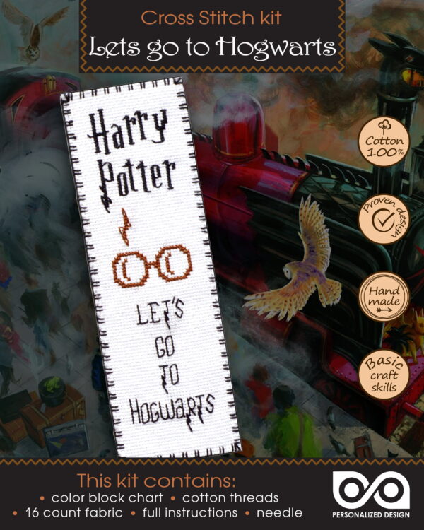 Cross Stitch Bookmark Kit "Harry Potter: Let's Go to Hogwarts"
