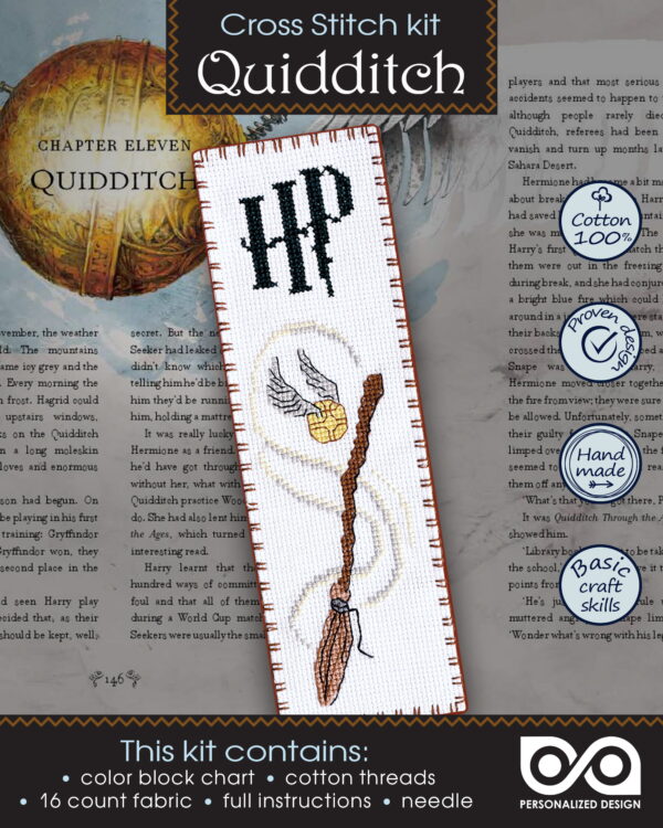 Cross Stitch Kit of Bookmark "Harry Potter: Quidditch"
