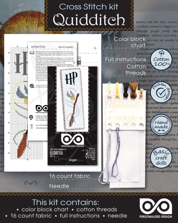 Cross Stitch Kit of Bookmark "Harry Potter: Quidditch"
