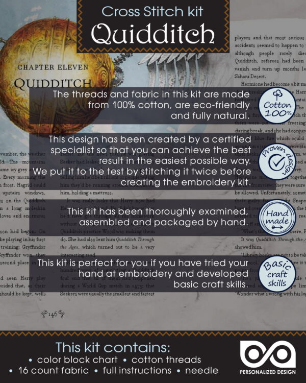 Cross Stitch Kit of Bookmark "Harry Potter: Quidditch"