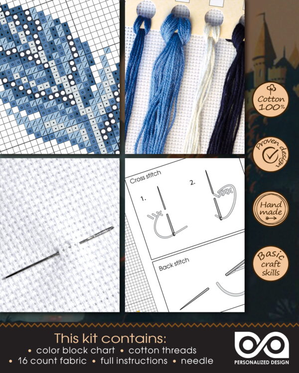 Counted Cross Stitch Kit of Bookmark "Harry Potter: Wingardium Leviosa"