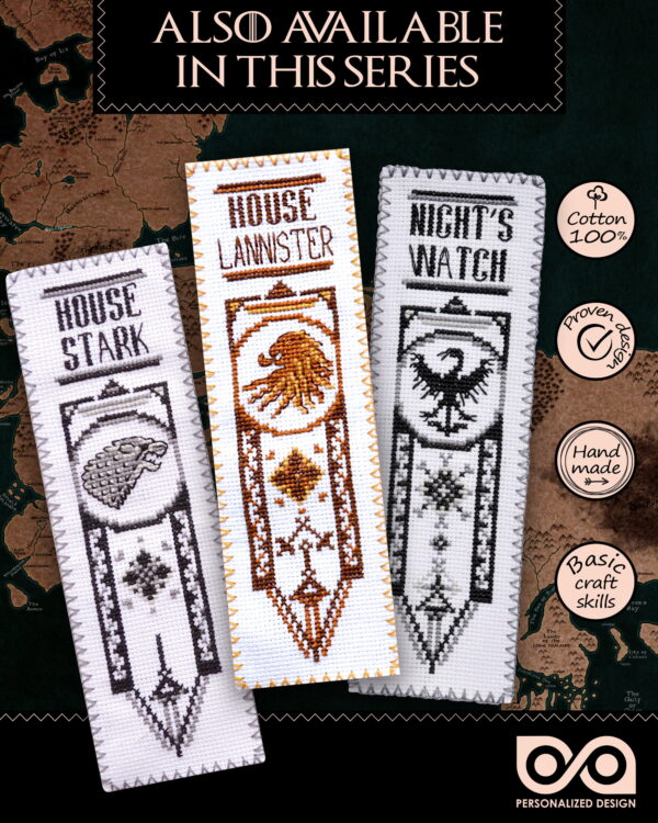 Counted Cross Stitch Kit of Bookmark "Game of Thrones: House Targaryen"