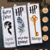 Cross Stitch Kits "Harry Potter Magic Spels and Charms" - Set of 3 DIY Embroidery Bookmarks: Alohomora, Expecto Patronum, Wingardium Leviosa