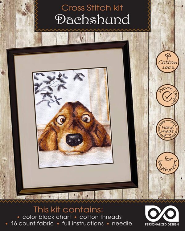 Dog Cross Stitch Kit “Dachshund”