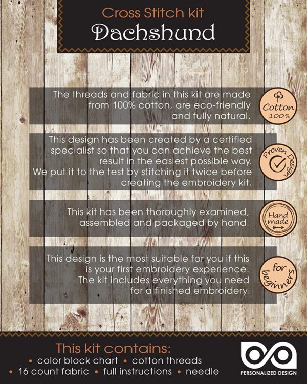 Dog Cross Stitch Kit “Dachshund”