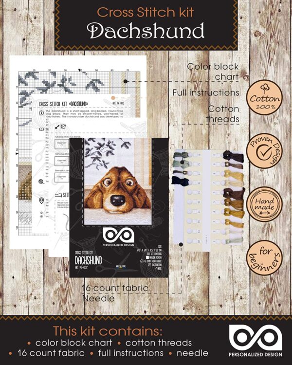 Dog Cross Stitch Kit “Dachshund”