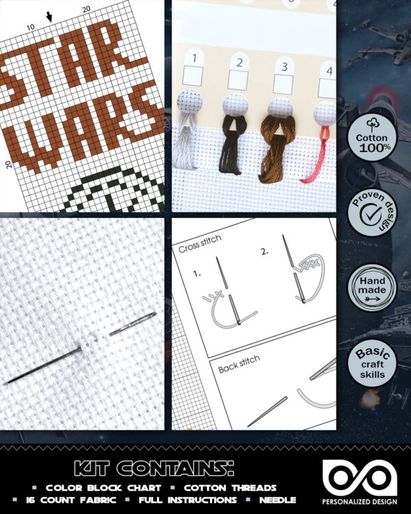 Counted Cross Stitch Kit of Bookmark "Star Wars: Princess Leia"