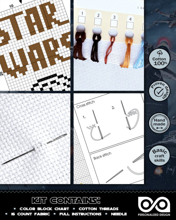 Counted Cross Stitch Kit of Bookmark "Star Wars: Luke Skywalker"
