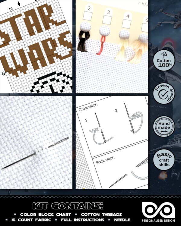 Counted Cross Stitch Kit of Bookmark "Star Wars: Han Solo"