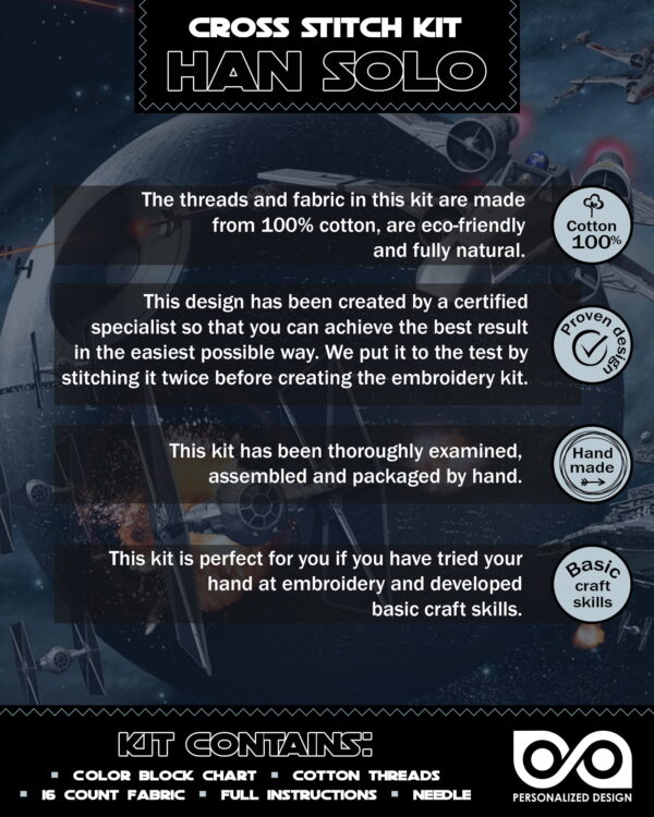 Counted Cross Stitch Kit of Bookmark "Star Wars: Han Solo"