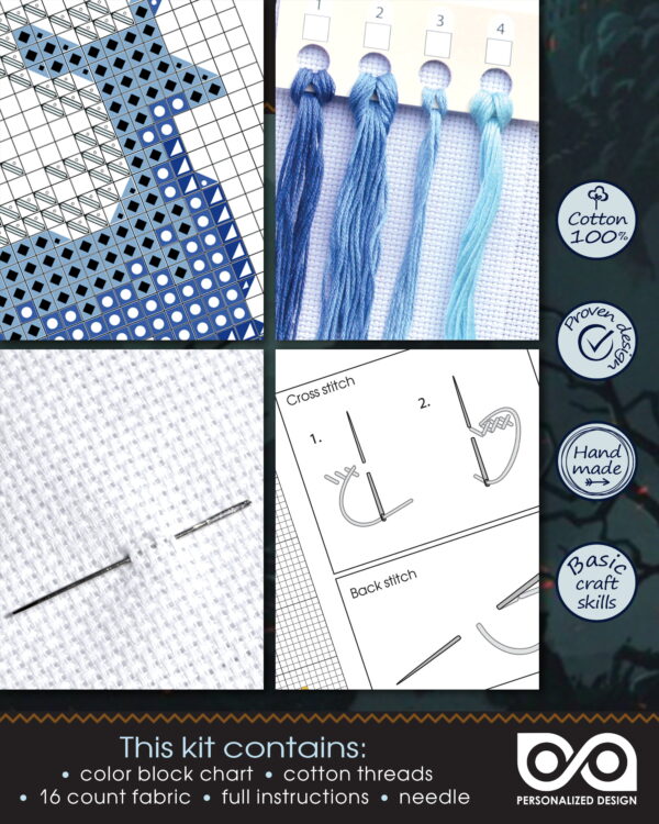 Cross Stitch Kit for Beginners "Always" - Harry Potter Deathly Hallows DIY Embroidery Bookmark