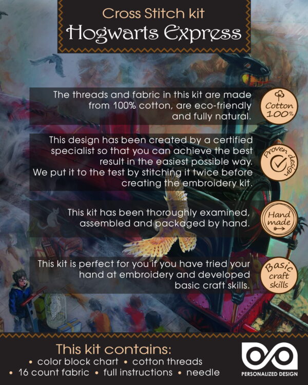 Bookmark Cross Stitch Kit "Hogwarts Express: Platform 9¾ King's Cross Station"