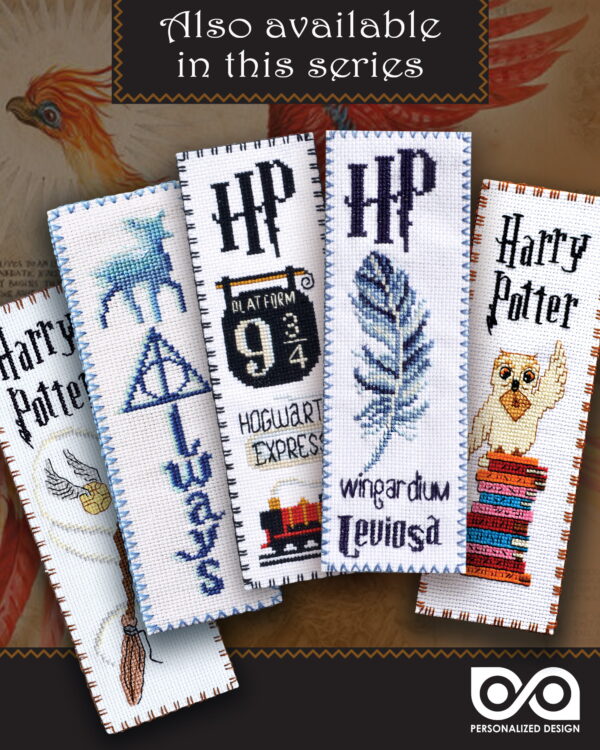 Cross Stitch Starter Kit "Order of The Phoenix" DIY Needlework Harry Potter Bookmark