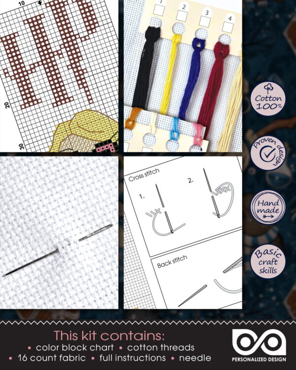 Cross Stitch Bookmark Kit with Luna Lovegood Quote "You're just as Sane as I am"