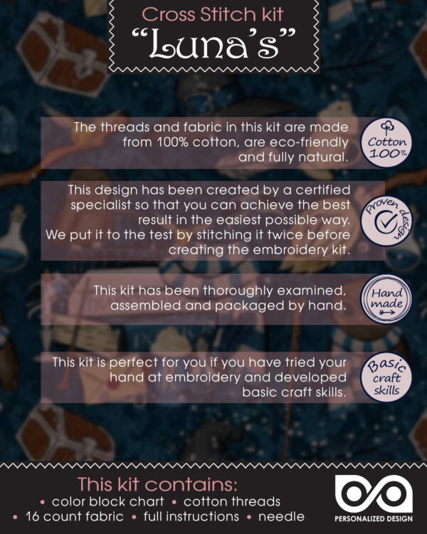 Cross Stitch Bookmark Kit with Luna Lovegood Quote "You're just as Sane as I am"