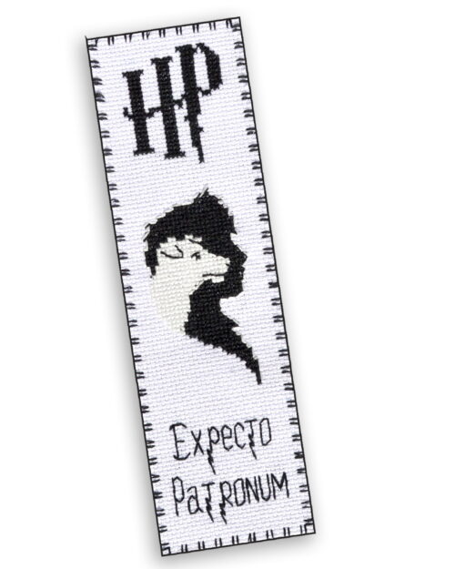 Counted Cross Stitch Bookmark Kit with Luminous Threads "Ron's Patronus" Glow-in-The-Dark