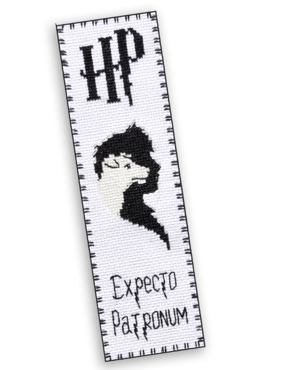Counted Cross Stitch Bookmark Kit with Luminous Threads "Ron's Patronus" Glow-in-The-Dark