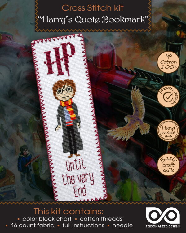 Cross Stitch Kit of Bookmark "Harry Potter: Until The Very End"