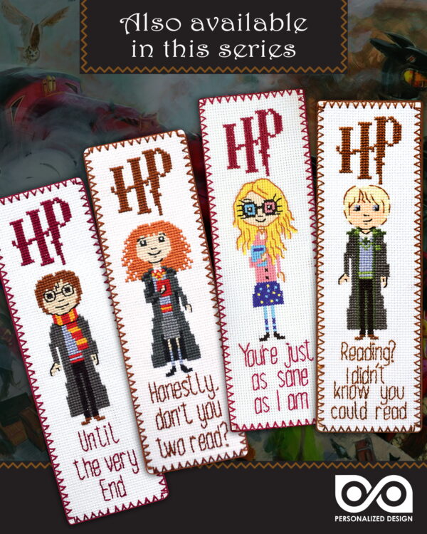 Cross Stitch Kit of Bookmark - Ron Weasley Quote "How About a Nice Book?"