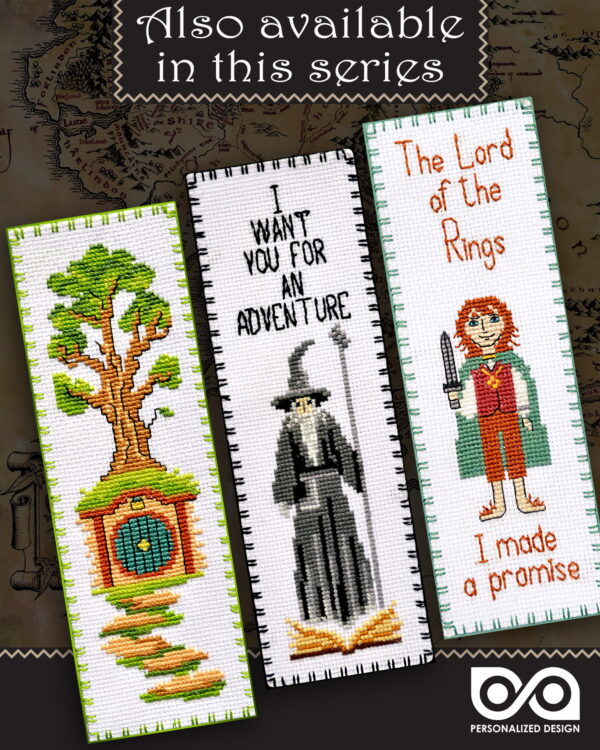 Counted Cross Stitch Kit of Bookmark "The Hobbit: Gandalf's Pipe"