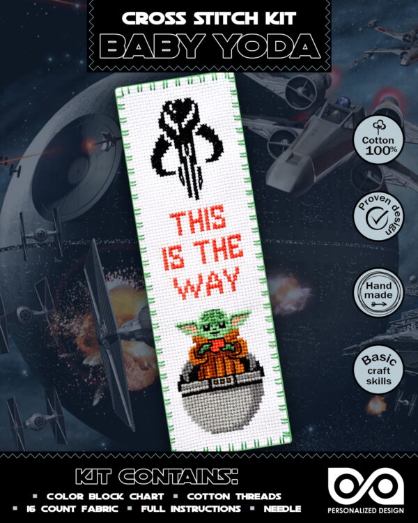 Star Wars Cross Stitch Kit of Bookmark "The Child: Baby Yoda"