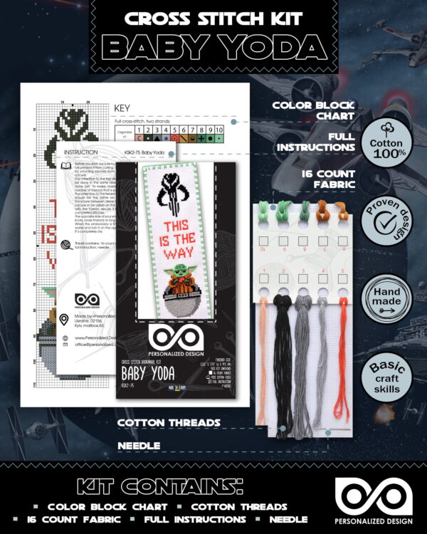 Star Wars Cross Stitch Kit of Bookmark "The Child: Baby Yoda"