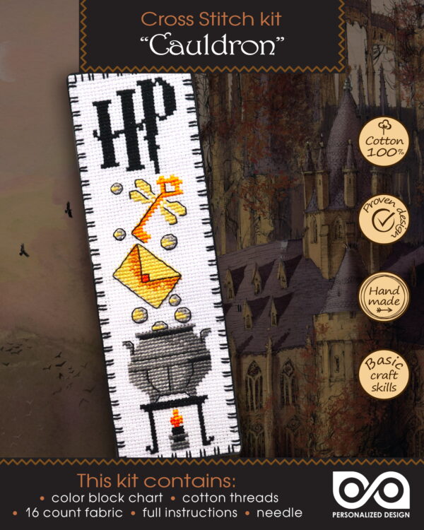 Counted Cross-Stitch Kit of Bookmark "Harry Potter: Cauldron"