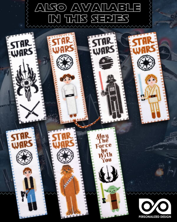 Counted Cross Stitch Kit of Bookmark "Star Wars: Rey Skywalker"