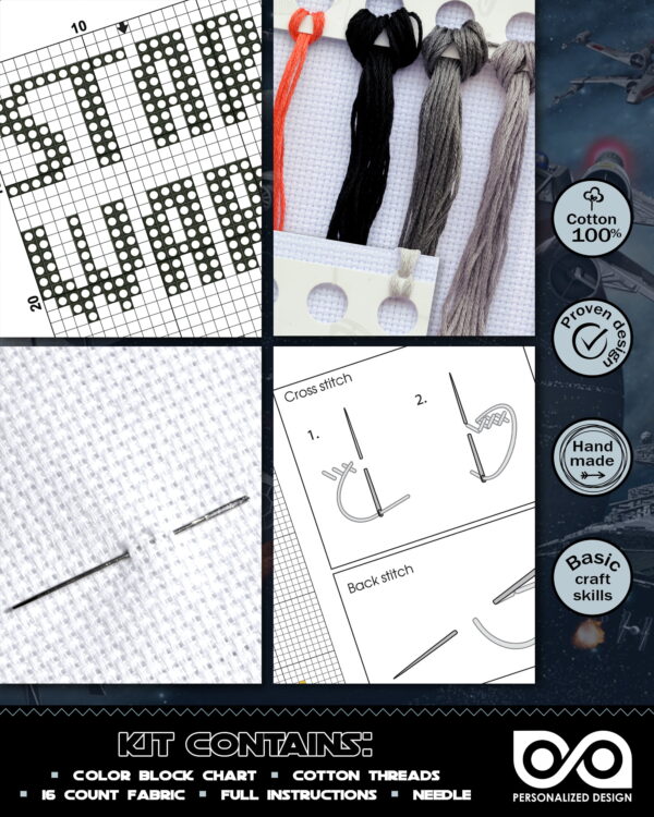 Counted Cross Stitch Kit of Bookmark "Star Wars: Kylo Ren"