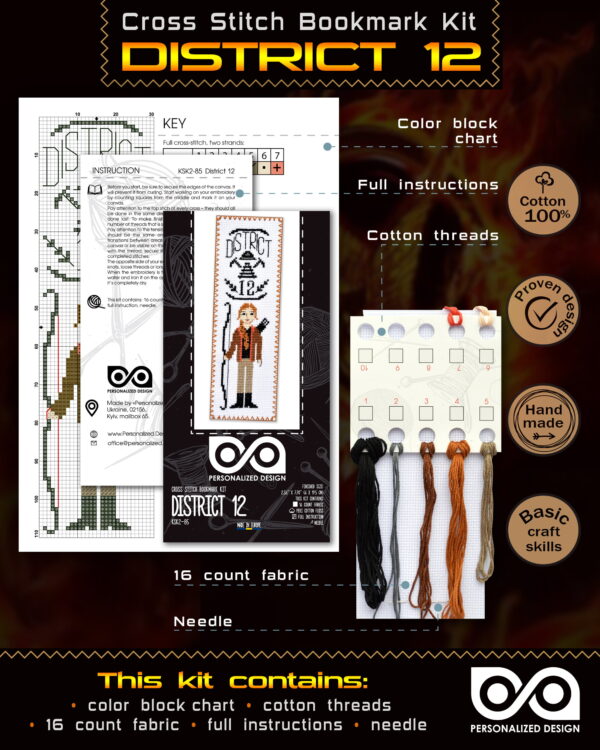 Counted Cross Stitch Bookmark Kit "The Hunger Games: District 12"