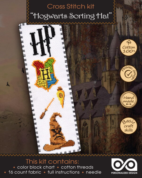 Cross-Stitch Kit of Bookmark "Harry Potter: Hogwarts Sorting Hat"