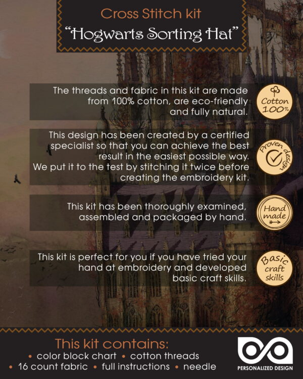 Cross-Stitch Kit of Bookmark "Harry Potter: Hogwarts Sorting Hat"