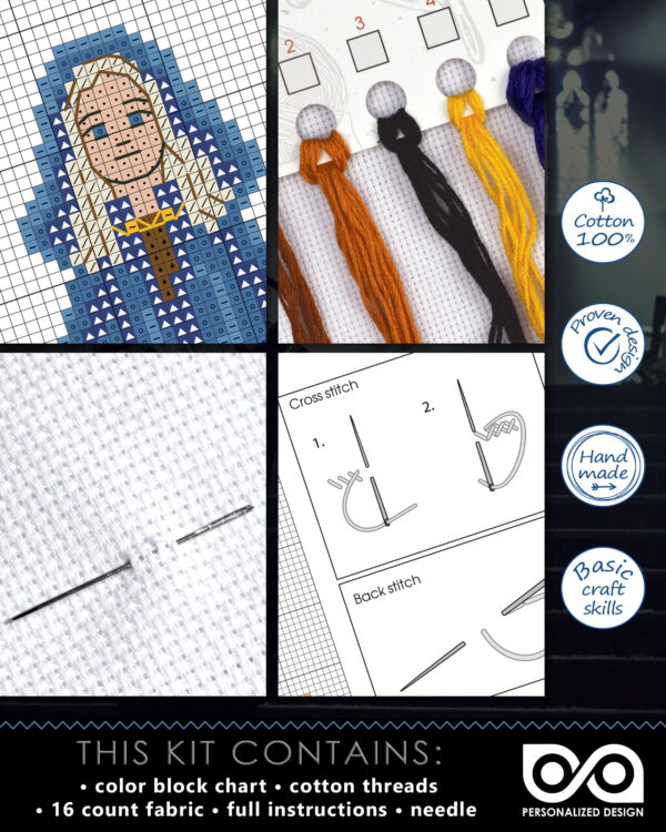 Counted Cross Stitch Kit of Bookmark "The Witcher: Princess Cirilla"