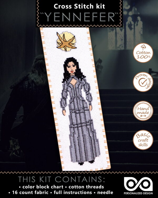 Counted Cross Stitch Kit of Bookmark "The Witcher: Yennefer of Vengerberg"