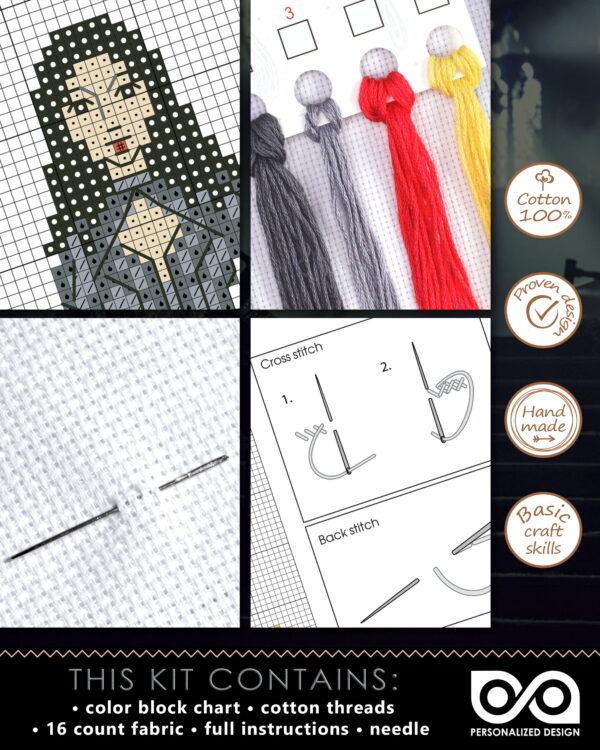 Counted Cross Stitch Kit of Bookmark "The Witcher: Yennefer of Vengerberg"