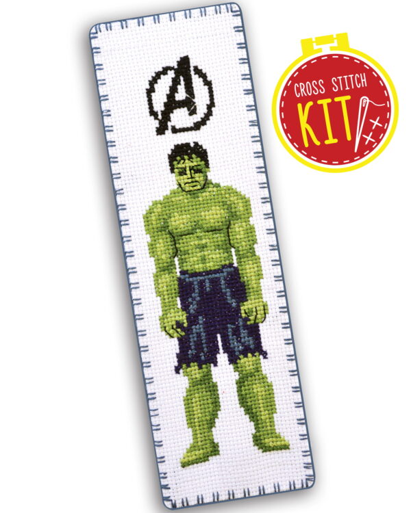 Counted Cross Stitch Kit of Bookmark "The Avengers: Hulk"