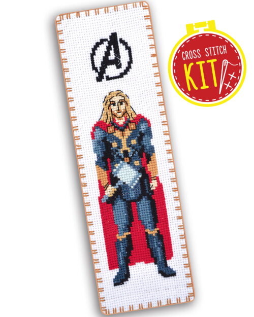 Counted Cross Stitch Kit of Bookmark "The Avengers: Thor"