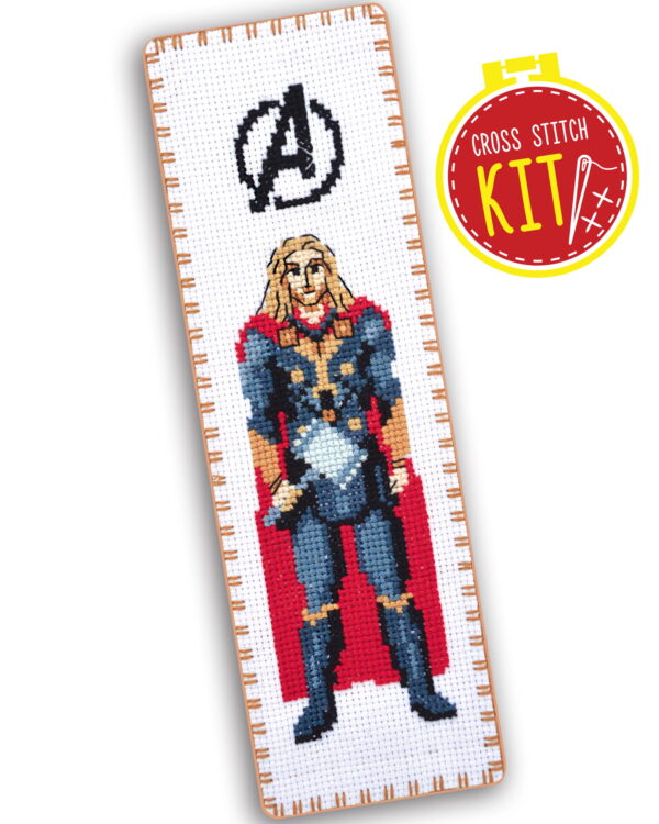 Counted Cross Stitch Kit of Bookmark "The Avengers: Thor"