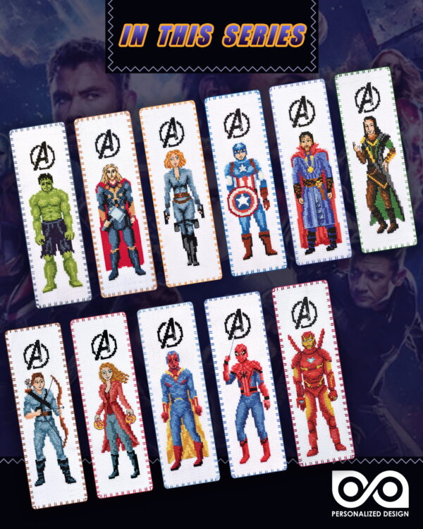 Counted Cross Stitch Kit of Bookmark "The Avengers: Thor"