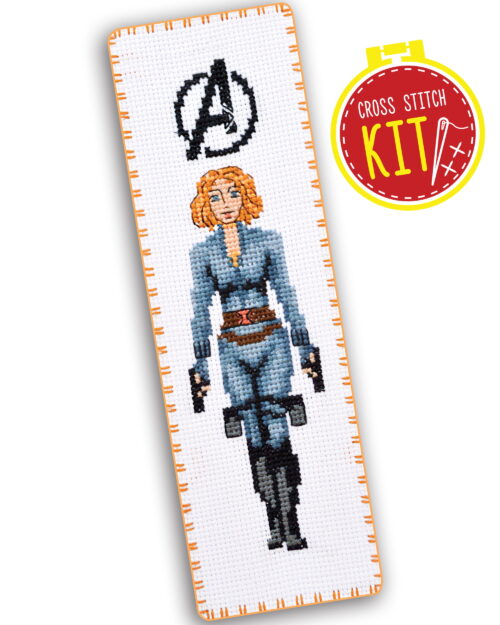 Counted Cross Stitch Kit of Bookmark "The Avengers: Black Widow"