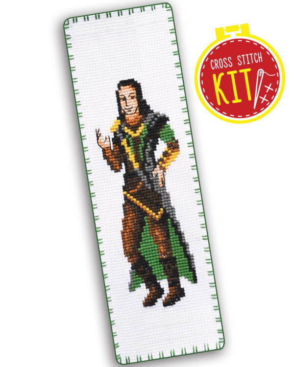 Counted Cross Stitch Kit of Bookmark "The Avengers: Loki"