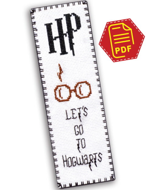 Harry Potter Cross Stitch Bookmark Pattern for Kids “Let's Go to Hogwarts”