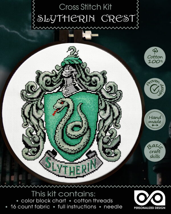 Counted Cross Stitch Kit "Slythering Crest"