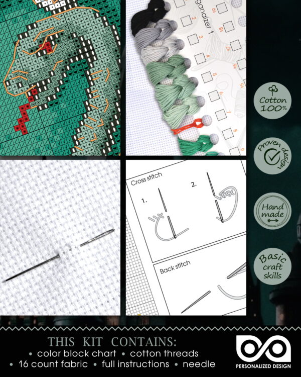 Counted Cross Stitch Kit "Slythering Crest"