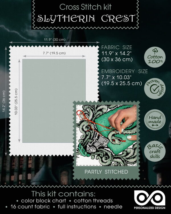 Counted Cross Stitch Kit "Slythering Crest"